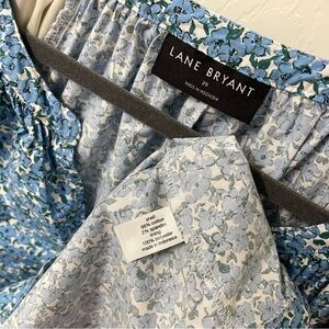 Lane Bryant Blue and White Floral Blouse